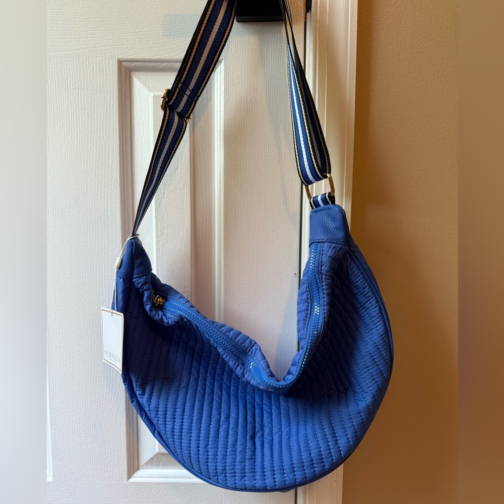 Shiraleah Quilted Blue Hobo Bag